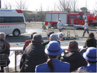 岩田運動公園　消防出初式にて